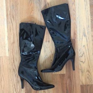 Nine West patent leather tall boots size 10